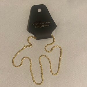 18" BELK Silverworks 24kt Gold Plate Chain Necklace on 925 Sterling Silver
